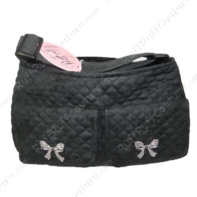 Coco Bow Quilted Snuggle Sack - large with Adjustable Strap - Black Lining