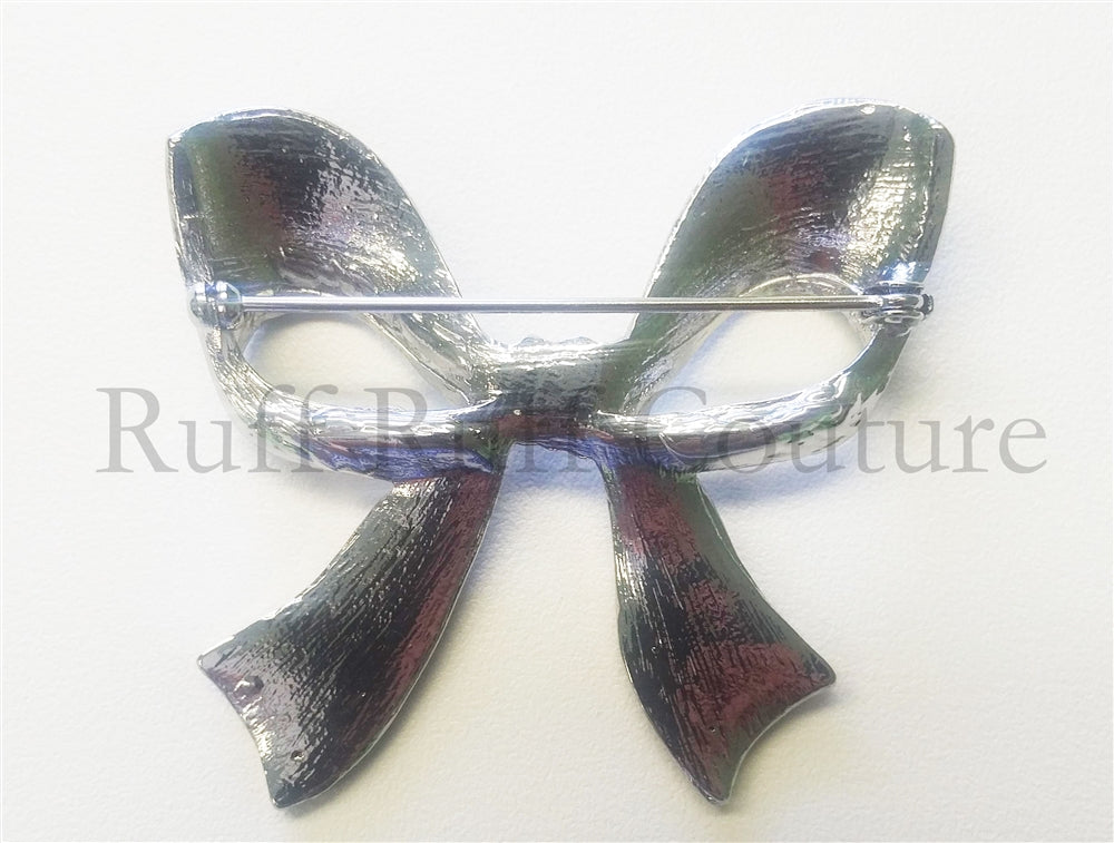 Crystal Bow Brooch