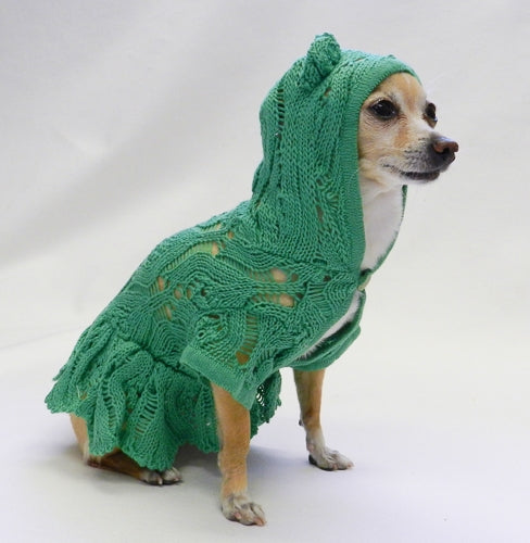 Hooded Green Cardigan Dress